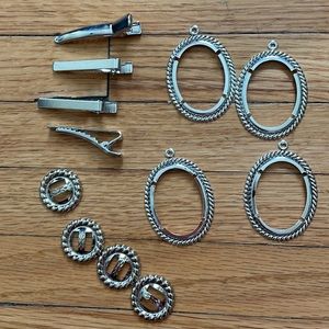 2/$10  JEWELRY CRAFTING SUPPLIES Cabochon Settings Tie Clips Conchos